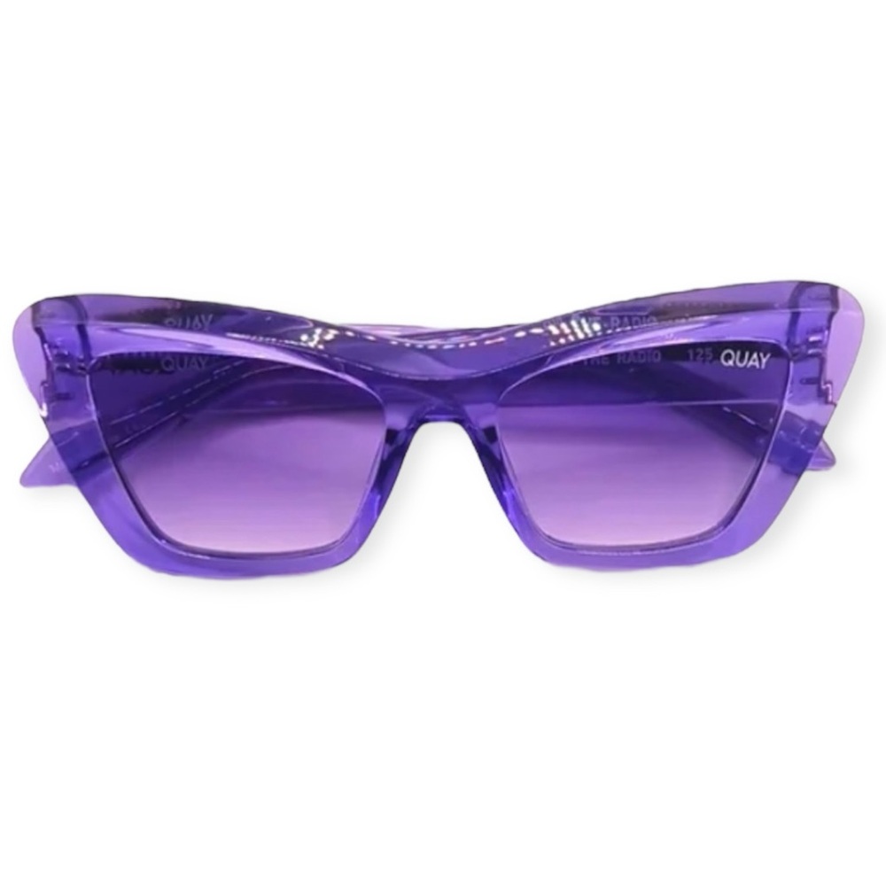 QUAY On The Radio Sunglasses Purple Frame Purple Gradient Lens Cat Eye NWT - Picture 14 of 14